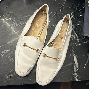 Sam Edelman White Leather Loafers Size 9